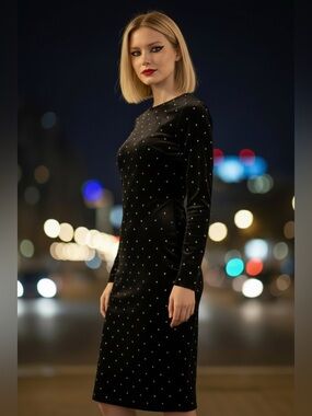 Jennifer Lopez Black Dress with Silver Accents